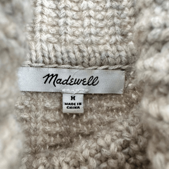 Madewell Womens M Turtleneck Tunic Sweater Wool Alpaca Boxy Neutral Minimalist - Picture 4 of 10
